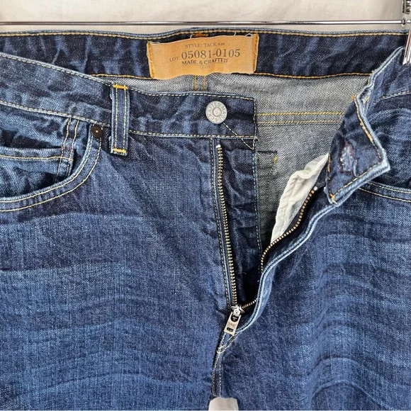 Levis Made and Crafted Tack Slim Jeans Mens 34x34 Nova Blue Denim Made in USA